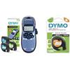 DYMO LetraTag LT-100H Starter Kit per la creazione di etichette, Macchina etichettatrice palmare & LetraTag Iron-On etichette per tessuti - rotolo da 12 mm x 2 m - stampa nera su bianco