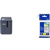 Brother PT-P950NWB Etichettatrice Professionale Collegabile a PC, con Rete Cablata, Wi-Fi e Bluetooth, fino a 36 mm + Nastro Laminato TZE131, 12 mm, Nero su Trasparente
