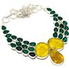 "Fatto a mano" Collana gioiello in argento sterling 925 con pietra preziosa in onice gialla,...