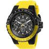 Invicta Aviator Orologio da Uomo in acciaio inossidabile con movimento Quarzo - 50mm, Nero/Giallo