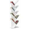 Baroni Home Libreria ad Albero Salvaspazio a 8 Ripiani Scaffale Portalibri Verticale da Terra per Soggiorno, Studio e Cameretta, 20x40x127 cm Bianca