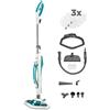 Polti Vaporetto SV450 Double, Scopa Vapore 2 in 1 con Pulitore Portatile | Potenza 1500 W, 13 Accessori Inclusi, Riscaldamento in 15 Sec, Serbatoio Estraibile, Spazzola VaporForce, Azzurro e Bianco