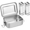 RMIVEGLIA Portapranzo acciaio inox - Lunch box acciaio 850ml con suddivisione rimovibile, resistente e durevole. Ideale come schiscetta pranzo per bambini, adatto anche per adulti.