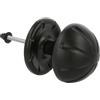 Amig - Pomolo per Porte Esterne - Zama Resistente - Design Rustico Elegante - Facile Installazione - Diametro 75 mm - Maniglia per Porte in Legno, Nero, Legno