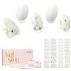 NAILOG Strisce per Unghie in Gel Semi Polimerizzato, 34 Pcs Adesivi e Decalcomanie per Unghie di Qualità da Salone, Nail Wraps Decorazione DIY per Donne Ragazze, White Petals