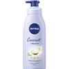 NIVEA Olio in lozione, olio di cocco e monoi (400 ml), idratante per il corpo con profumo di cocco tropicale e potente infusione di monoi, crema idratante 48H, lozione per il corpo NIVEA