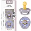 BIBS Colour Studio Ciuccio, 6-18 mesi, pack da 2, Jasmine Mix Fossil Grey | Tettarella rotonda | Lattice di gomma naturale | Taglia 2 | Senza BPA | Prodotto in Danimarca | Scudo anti-irritazione