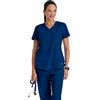 BARCO Grey's Anatomy Women's Two Pocket V-Neck Scrub Top with Shirring Back, Indigo, Medium