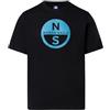 NORTH SAILS T-Shirt Uomo ML in Jersey di Cotone Bio con Maxi Logo