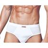 Primal N. 6 Slip Uomo in Cotone BIELASTICO Soft Elastico RIBATTUTO Tinta Unita Bianco
