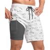 Yufawow Costume da bagno da uomo da 17,8 cm, con fodera traspirante a compressione, tasche con cerniera ad asciugatura rapida, per piscina, spiaggia, crociera