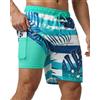 Yufawow Costume da bagno da uomo da 17,8 cm, con fodera traspirante a compressione, tasche con cerniera ad asciugatura rapida, per tavola da spiaggia, crociera
