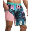 Yufawow Costume da bagno da uomo da 17,8 cm, con fodera traspirante a compressione, tasche con cerniera ad asciugatura rapida, per tavola da spiaggia, crociera