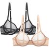 varsmiss Sexy Donna Reggiseno Non Imbottito in Rete Trasparente
