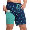 Yufawow Costume da bagno da uomo da 17,8 cm, con fodera traspirante a compressione, tasche con cerniera ad asciugatura rapida, per piscina, spiaggia, crociera