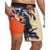 Yufawow Costume da bagno da uomo da 17,8 cm, con fodera traspirante a compressione, tasche con cerniera ad asciugatura rapida, per tavola da spiaggia, crociera