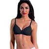 SIELEI 1 Pezzo Reggiseno Donna 2676 Senza Ferretto Push Up in Pizzo - Coppa B, Nero 3B