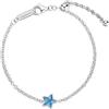 BROSWAY Bracciele fancy in argento con stella in zircone azzurro