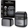 FUITFEURY Mini Rasoio Elettrico Uomo Portatile, Rasoio da Barba e Viso Senza Fili IPX7 Impermeabile con Display LED, Ricarica Rapida USB-C, Lame di Precisione e Tecnologia Micro-Pettine per Viaggi e Casa Nero