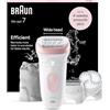 Braun Silk·épil 7 Wet & Dry Epilatore SE7‑060 - 40 pinzette, SmartLight, ricaricabili, per pelli sensibili, con testina per rasoio, cappuccio e spazzola per la pulizia - Depilazione per gambe, braccia