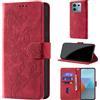 CaseGla Cover per Xiaomi Redmi Note 13 Pro 5G, Rosso | Blocco RFID, Portafoglio Pelle PU, Flip Libro, Porta Carte, Magnetica Libretto, Antiurto Protezione Completa