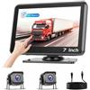 Inefala Telecamera Retromarcia 7 ''Touchscreen IPS Touch Registrabile 1080P | IP68, Cavo, Doppia Telecamera, Chip Alte Prestazioni