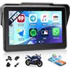 CAMECHO [2026] CAMECHO Senza Fili Carplay per Moto, 7 Pollici HD Schermo IP67 Impermeabile Navigatore con Touchscreen, Android Auto Bluetooth Airplay Android Cast, Supporto Siri/G-oogle Assistant