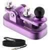 Putikeeg Mini chiave radio Morse CW HAM Send Telegram Double Paddle Morse Code Key con base corpo in lega di alluminio (viola)