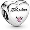 PANDORA - Charm cuore con nome dei membri della famiglia (in lingua inglese)