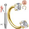 OUFER Piercing Naso Acciaio Chirurgico 20G Gioiello per Nose Ring 8mm Piercing Nostril Helix Oro Anello per Cartilagine Orecchino Filettatura Interna Gioiello per Labbro Nose Hoop Donne