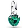 PANDORA ME Mini pendente a forma di cuore in argento Sterling con cristallo verde e smalto verde