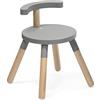 Stokke MuTable Sedia, Storm Grey - Versione 2023 - Altezza della seduta regolabile e schienale rimovibile - Realizzata in legno di faggio - Per bambini da 1,5 a 8 anni