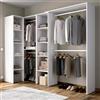 Dmora Guardaroba Grande Quadro 79.4x187h cm Bianco Appendiabiti 9 Ripiani, Armadio Camera da Letto 13 Vani