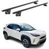 OMAC Barre Portatutto Alluminio TÜV geprüft per Toyota Yaris Cross XP210 2021-2026 - per Rail Tetto Integrati - T Nut - Max 100 kg - 2 Schlösser Nero