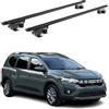 OMAC Barre Portatutto Alluminio TÜV geprüft per Dacia Jogger 2022-2026 - per Rail Tetto Standard - T Nut - Max 90 kg - 2 Schlösser Nero