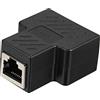 fesjoy Connettore adattatore splitter RJ45 da 1 a 2 porte femmina per cavi Ethernet CAT 5/CAT 6/CAT 7 LAN Ethernet Socket Splitter Hub PC Laptop Router Contatto Spina modulare