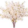 Giegxin Set di 8 rami di ciliegio in seta con steli di fiori di ciliegio a stelo lungo, fiori artificiali per vaso alto, fiori di ciliegio per casa, matrimoni, composizioni floreali, 90 cm (bianco)
