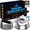 JOYGRILL® Smash Burger Kit professionale in acciaio inox 304 Premium con certificato UE e registrazione sanitaria per ristoranti - Kit Smash Burger progettato per uso intensivo professionale o a casa