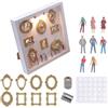 WANGHONGGOGO Museum Silhouette Box,Mini scatola fai da te con Sagoma Museale,Shadow Box Frame Kit with 8 Gold Mini Frames,Cornici Dorate,per anniversario,matrimonio,decorazione della casa (Bianco)