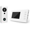 Swokely Videocitofono Wireless 2.4G con Schermo Display Kit Videocitofono con Schermo IPS 4,3 Pollici Visualizzazione Notturna Citofono Bidirezionale per Villa Home Office Appartamento (Bianco)
