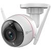 Ezviz C3W Telecamera Wifi Esterno 1080P Con Visione Notturna A Colori, Sistema D'Allarme Con Luce Stroboscopica E Sirena, Bianco, ‎15 x 7.2 x 7.2 cm 650 grammi