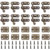 salbsever 100 mini chiusure a braccio oscillante in bronzo, cerniere antiche a sinistra e destra, gancio a levetta, chiusura a levetta, fibbia curva con viti abbinate, per valigie, portagioie, armadietti