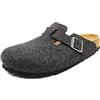Birkenstock 160373 Boston Anthracite, Felt Zoccoli Uomo, Anthracite EU 37