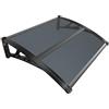 VOUNOT® Pensilina Tettoia per Porta Balcone Esterno, 100x80 cm, Tetto Policarbonato Alveolare Trasparente con Barra Centrale, Antracite