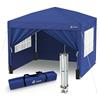 VOUNOT® Gazebo 3x3m Pieghevole con 4 Parti Laterali, Gazebo da Giardino Tenda Padiglione Pop up con 4 Sacchi di Sabbia di Peso e Sacca di Trasporto, Colore Blu