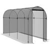 Outsunny Rete di protezione per uccelli, protezione per piante, resistente, porta con zip, 120x360x188 cm, Nero/Argento