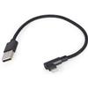Gembird Cavo Gembird ad angolo 8-pin Caricatore 0.2m Nero [CC-USB2-AMLML-0.2M]