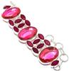 "Fatto a mano" Bracciale in argento sterling 925 con pietre preziose di giada rossa e tormal...