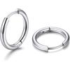 U7 Orecchini Uomo Donna Cerchio Piccolo Acciaio Inossidabile Dia. 7-16mm | Orecchini Cerchio Huggie Diametro 7/8/9/10/12/14/16mm; Acciaio Chirugico Anallergico Argento/Oro/Nero; Regalo per Uomo Donna