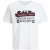 JACK & JONES Jjelogo Tee S Oneck 2 col Aw25 Noos Pls - Plus Size, Ballerino di Nuvola, 5XL